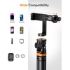 EUCOS 62″ Phone Tripod, Tripod for iPhone & Selfie Stick with Remote, Extendable Cell Phone Stand & Ultimate Phone Holder, Solidest Phone Stand Compatible with iPhone/Android(Inferno Mix Carbon Black)