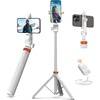 EUCOS 62″ Phone Tripod, Tripod for iPhone & Selfie Stick with Remote, Extendable Cell Phone Stand & Ultimate Phone Holder, Solidest Phone Stand Compatible with iPhone/Android(Mineral White)