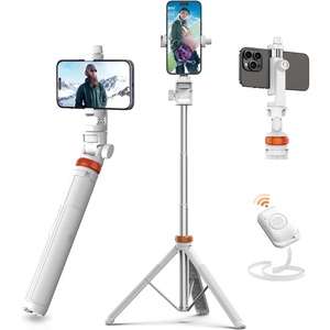 EUCOS 62″ Phone Tripod, Tripod for iPhone & Selfie Stick with Remote, Extendable Cell Phone Stand & Ultimate Phone Holder, Solidest Phone Stand Compatible with iPhone/Android(Mineral White)